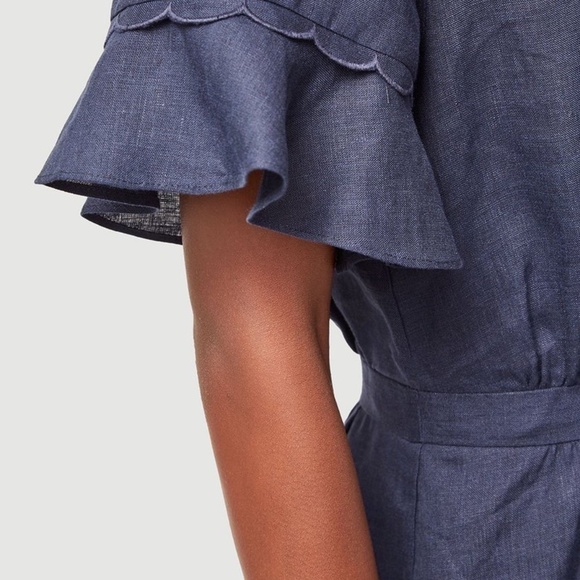 FRAME Denim Scallop Flounce Dress - Picture 5 of 9